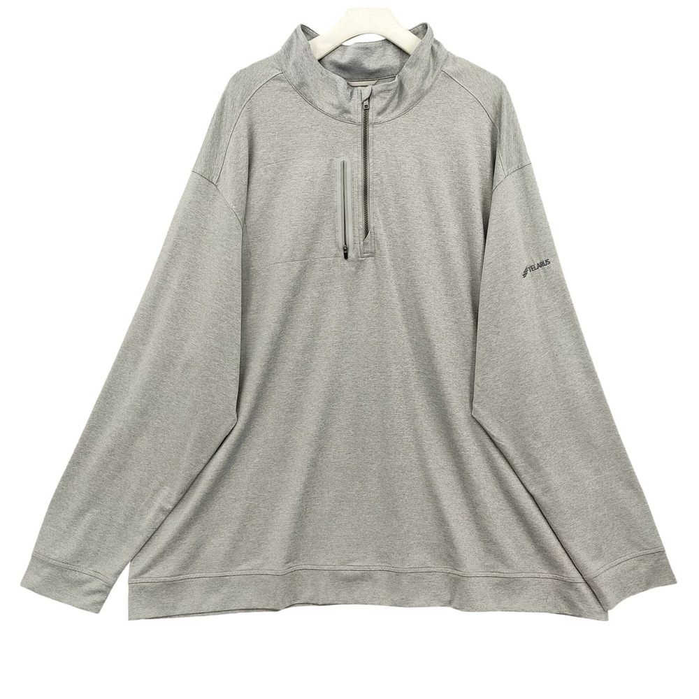 Cutter & Buck Mens Gorpcore Athleisure 1/4 Zip Pullover 4XB Gray Telarus UPF 50+